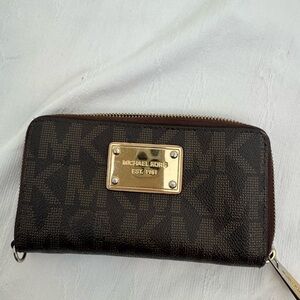 Michael Kors Brown Wallet with Gold-Tone Hardware